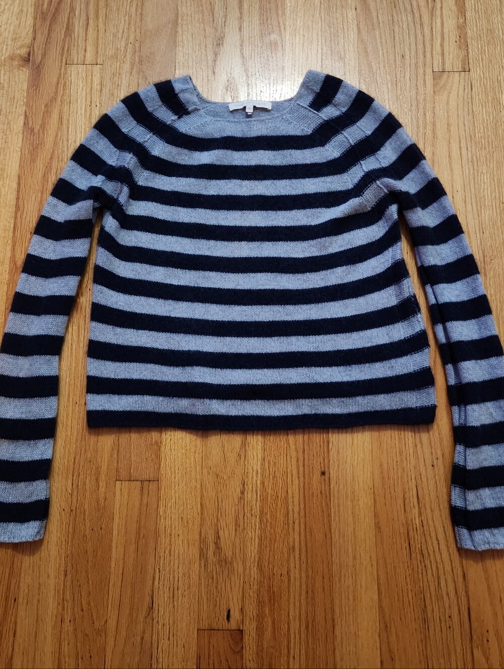 NakedCashmere Striped Crewneck Sweater in Gray & Blue Size Small